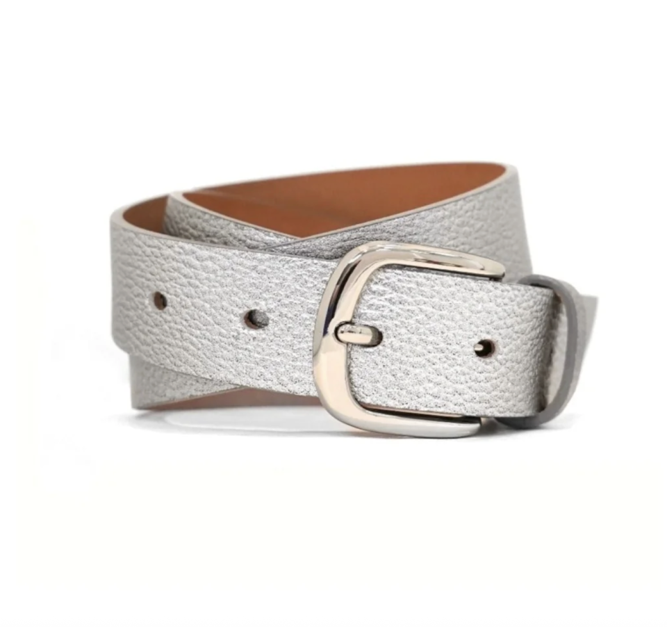 Ceinture en cuir italien effet métallique – MEDIKE LANDES - B255560 - MEDIKE LANDES