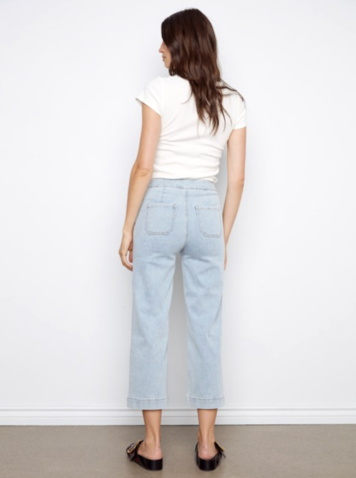 Jean extensible avec boutons sur le côté - CHARLIE B 