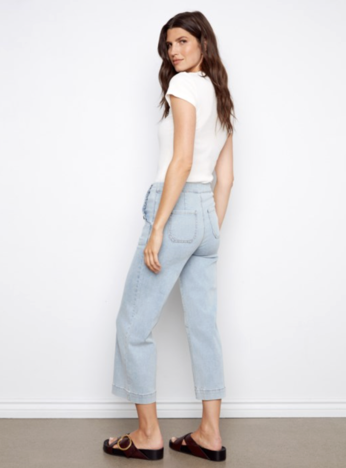 Jean extensible avec boutons sur le côté - CHARLIE B 