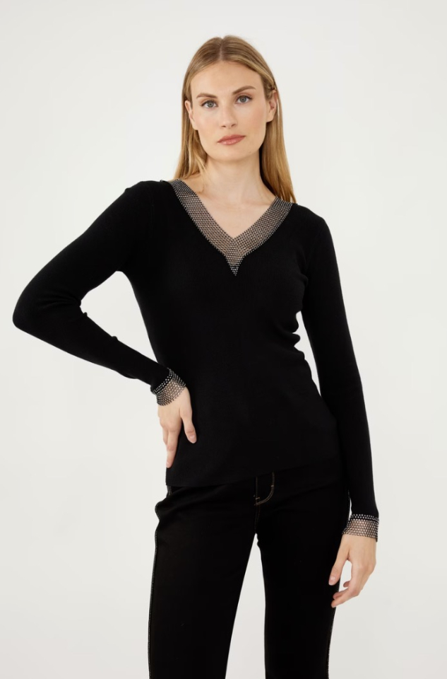 Chandail chic avec col en v - FRANK LYMAN 