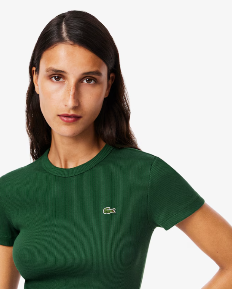 T-shirt slim fit en coton bio - LACOSTE