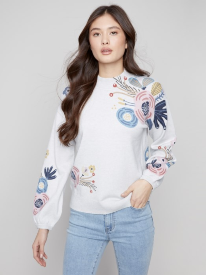 Chandail cozy fleurie - CHARLIE B - C2689R - Charlie B