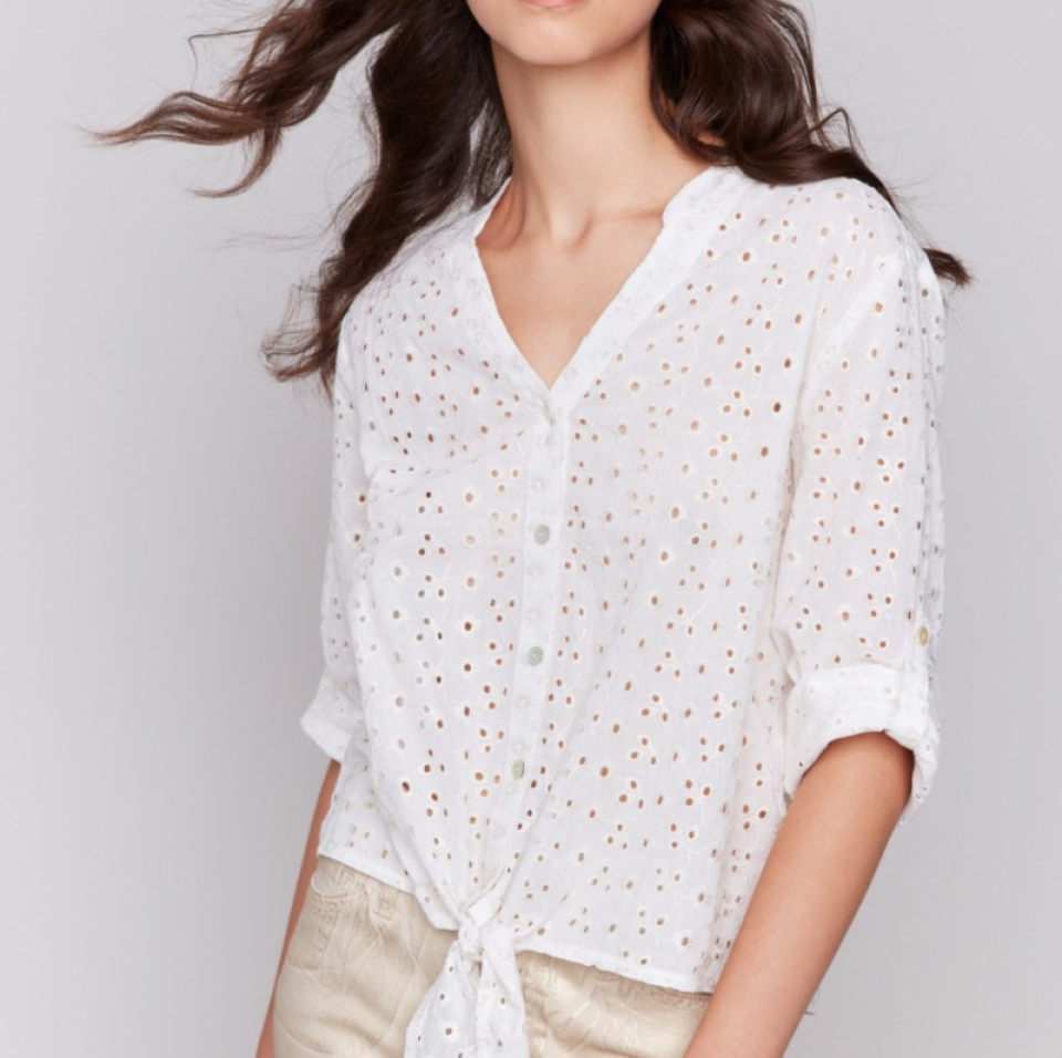 Blouse en coton brodée - CHARLIE B 