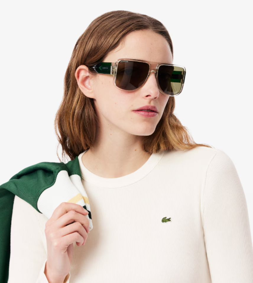 T-shirt slim fit coton côtelé - LACOSTE