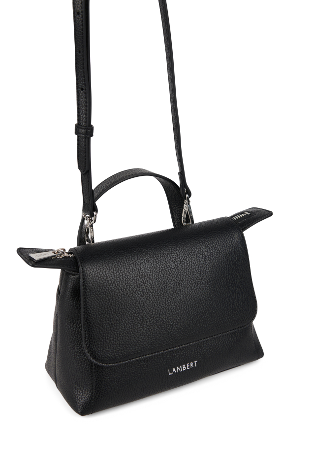 Sac à main 2-en-1 Ginny cuir végan noir – LAMBERT