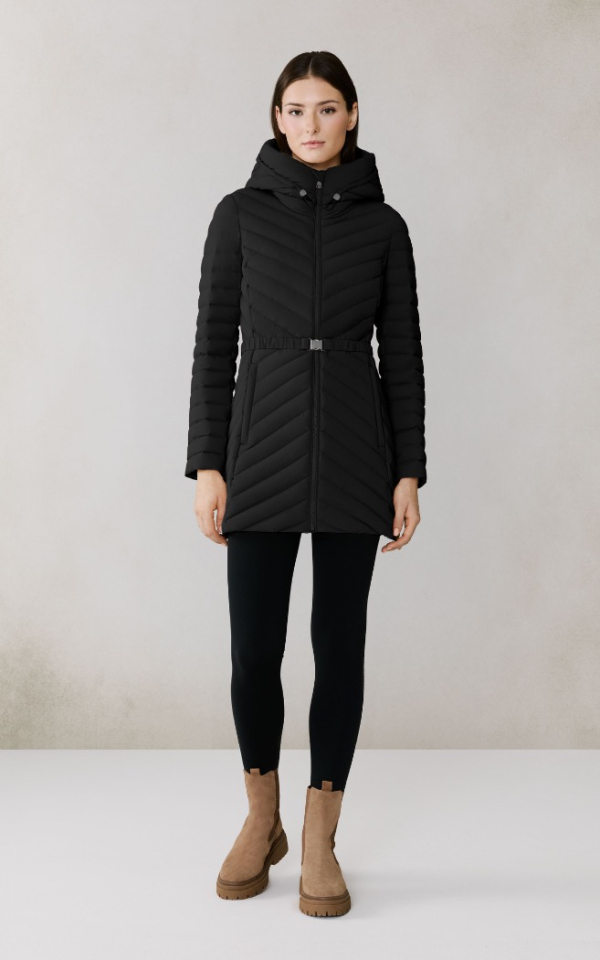 Manteau ESTELLE extensible en duvet avec ceinture - SOIA & KIO - Estelle - SOIA & KYO