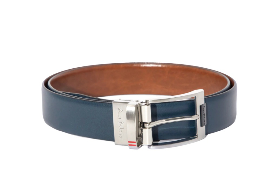 Ceinture réversible Desoto à boucle argent - AU NOIR 