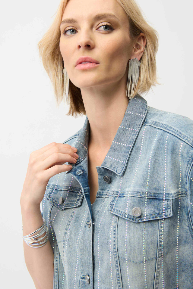Veste en denim avec strass – JOSEPH RIBKOFF