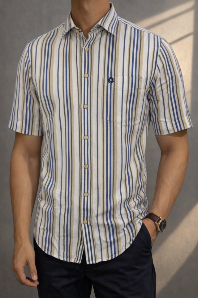 Chemise manches courtes rayée – FELLOWS UNITED - 66.6632 - Fellows United