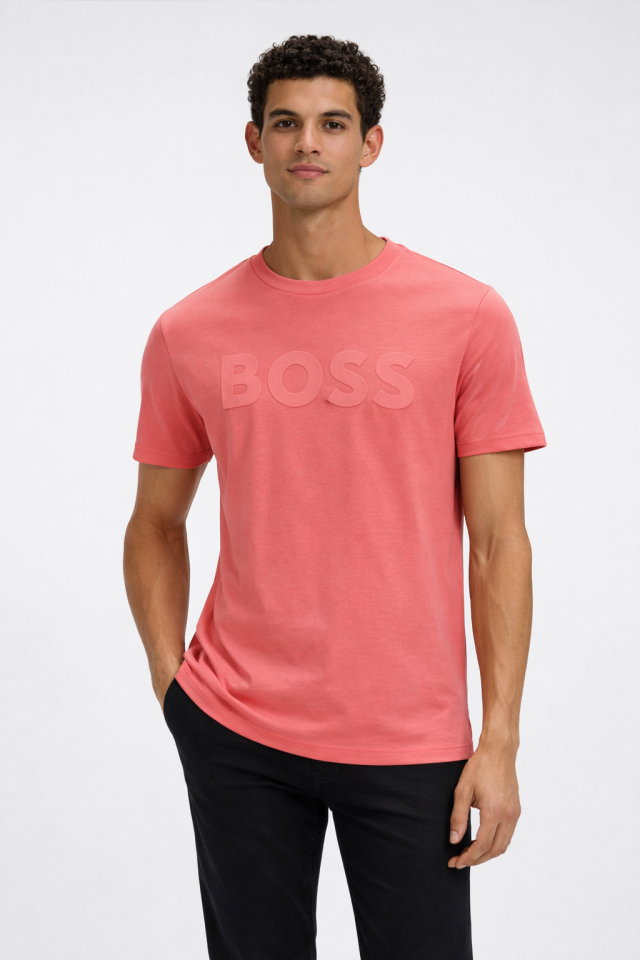 T-shirt en jersey de coton avec logo - HUGO BOSS - 50481923-632 - Hugo Boss