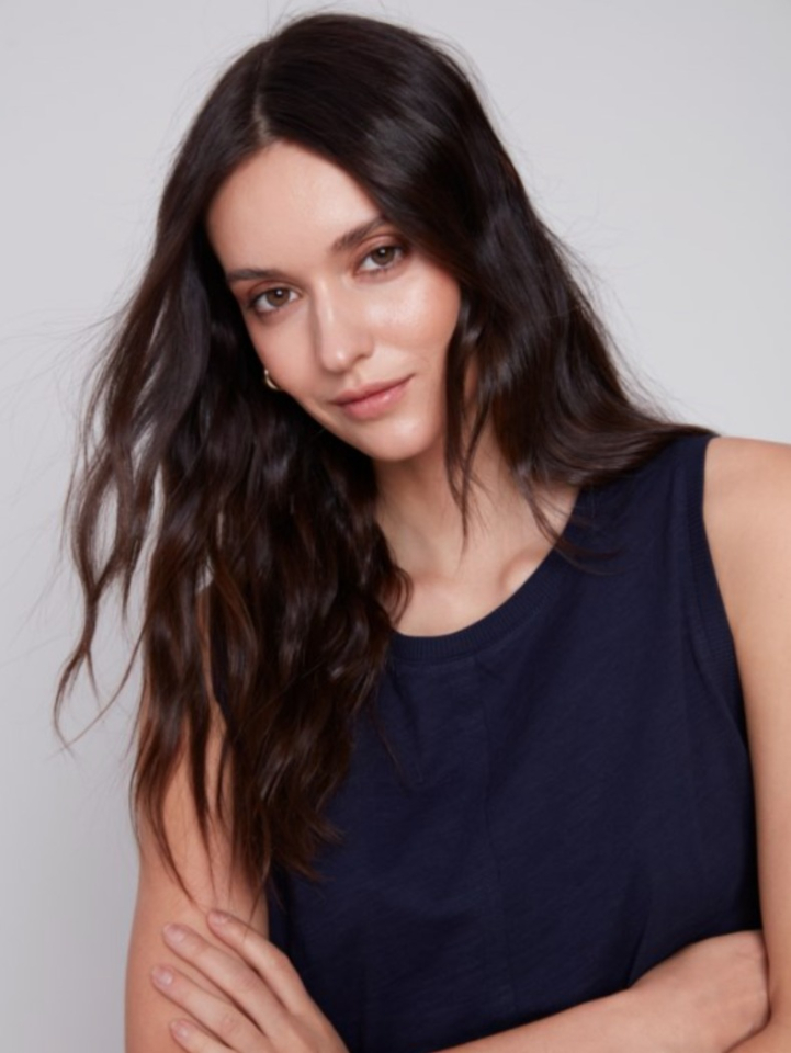 Haut en tricot sans manches en coton - CHARLIE B