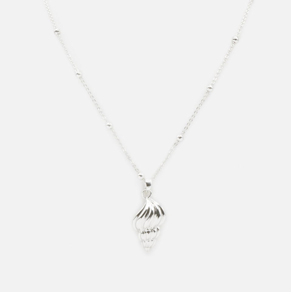 Collier argenté coquillage en spirale - BIZOU - N035SL - Bizou