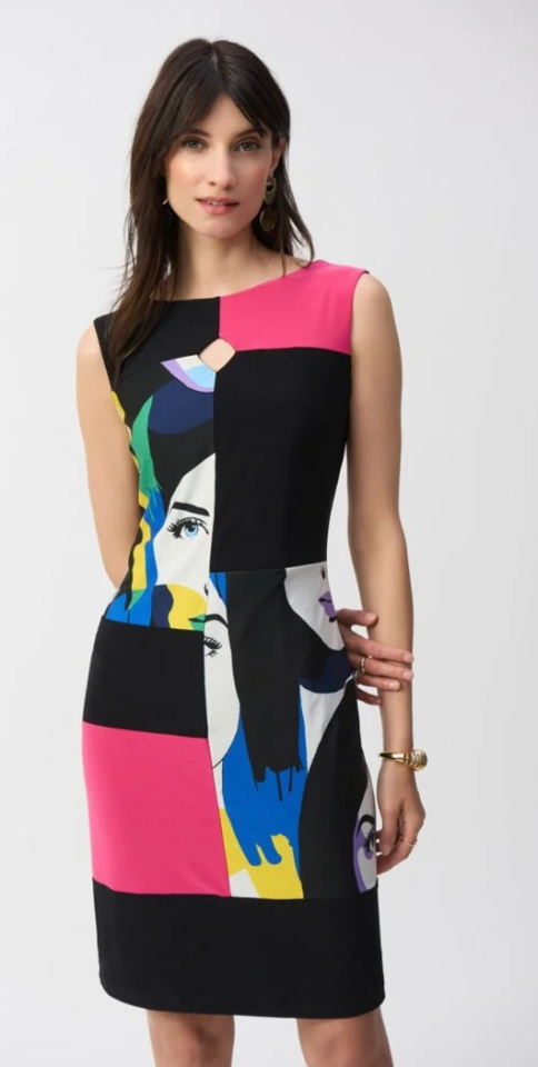 Robe fourreau à bloc de couleurs - JOSEPH RIBKOFF