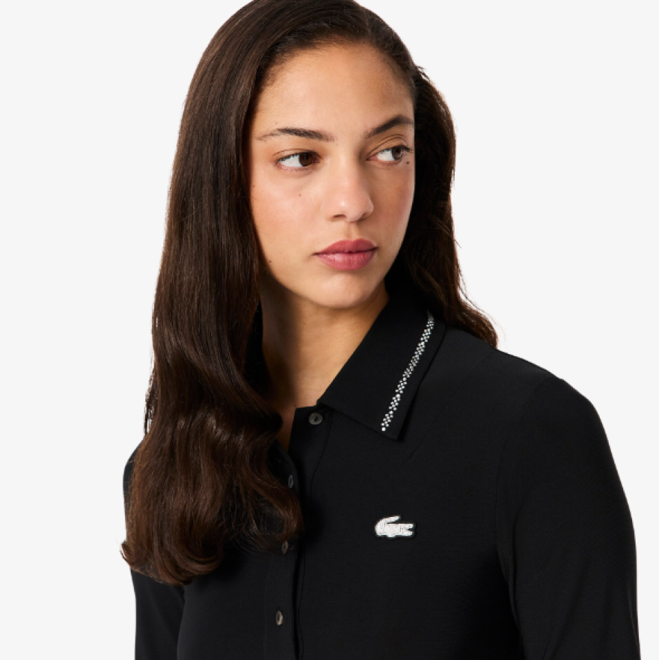Robe polo élégante à strass - LACOSTE