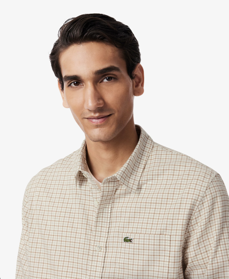 Chemise à carreaux coupe régulière - LACOSTE