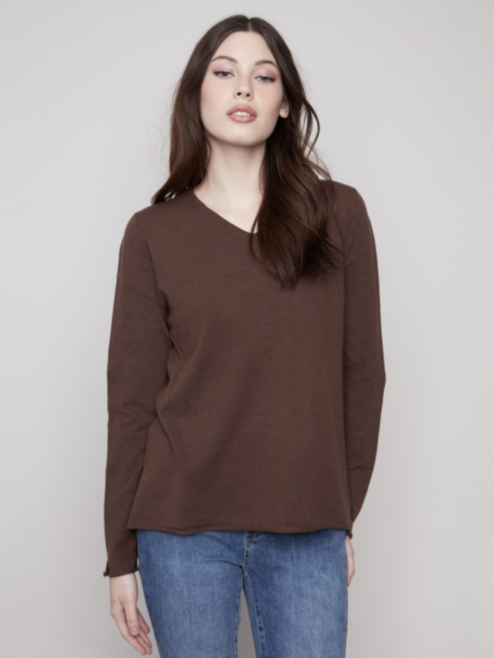 Chandail col en V - CHARLIE B - C2279RR - Charlie B