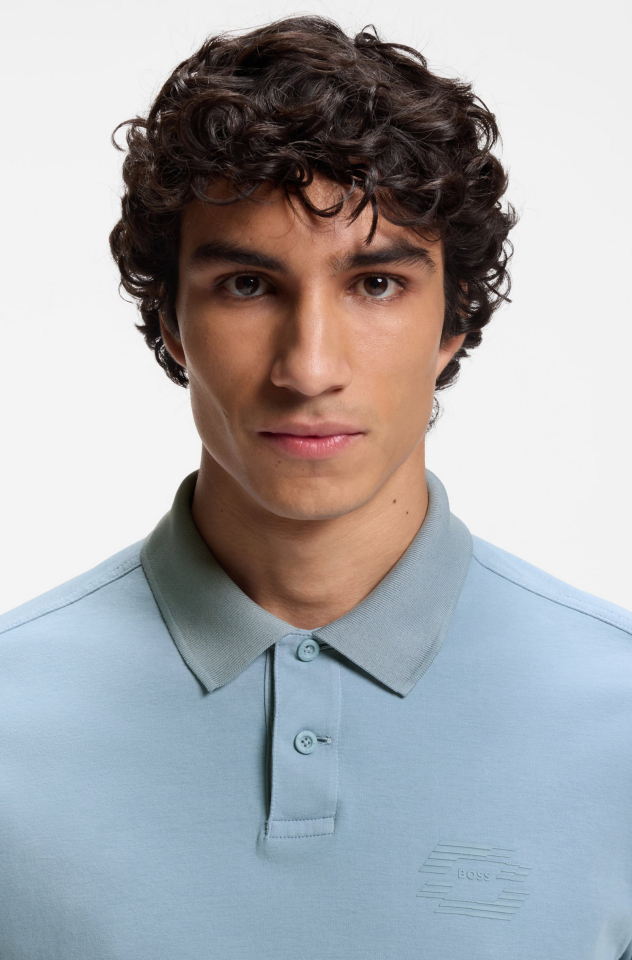 Polo coton interlock imprimé logo – HUGO BOSS