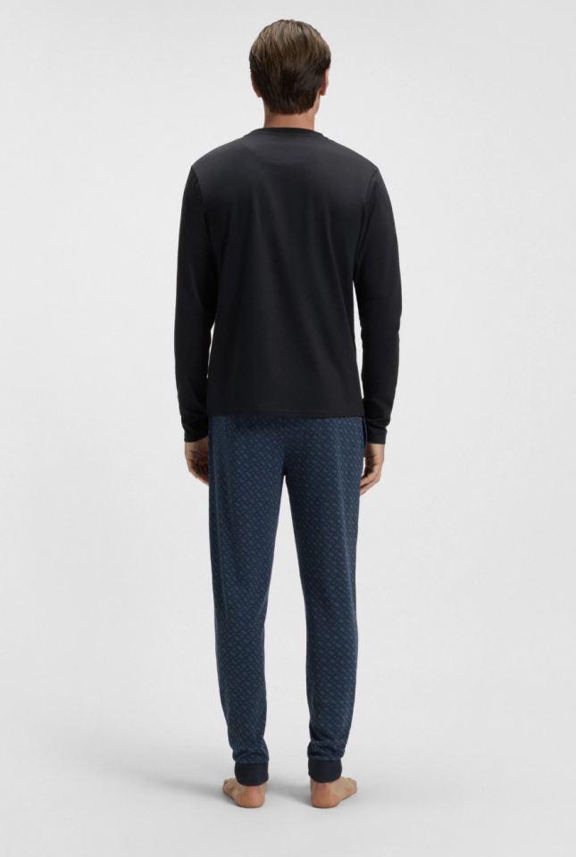 Ensemble pyjama en coton avec monogrammes et logos - HUGO BOSS 