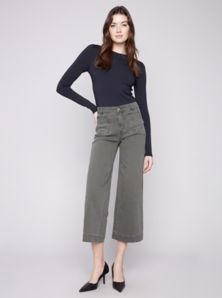 Pantalon évasé en sergé - CHARLIE B 