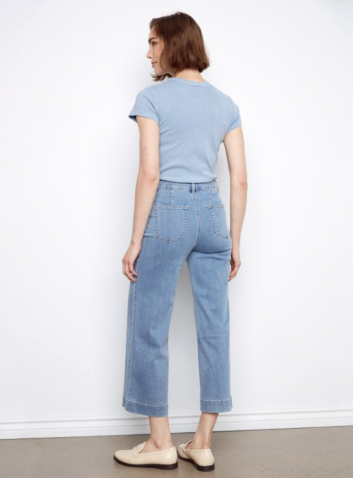 Jean extensible évasée avec poches plaquées - CHARLIE B 