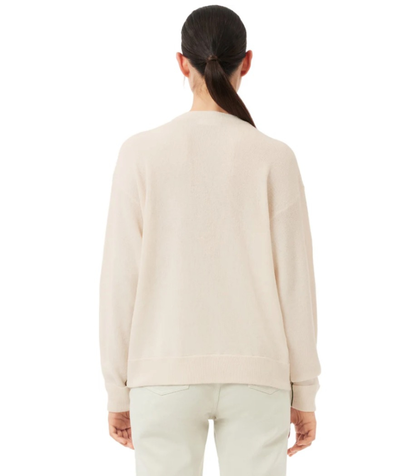 Pull à col rond en laine cardée - LACOSTE