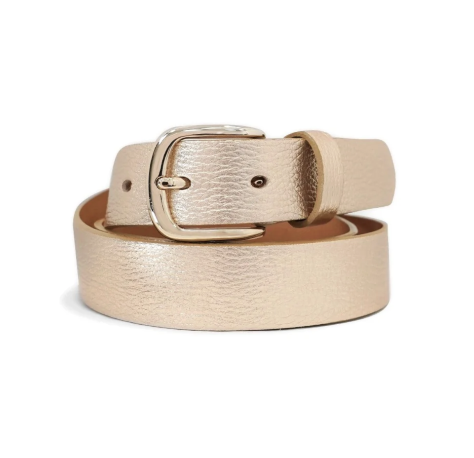 Ceinture en cuir italien effet métallique – MEDIKE LANDES - B255560 - MEDIKE LANDES