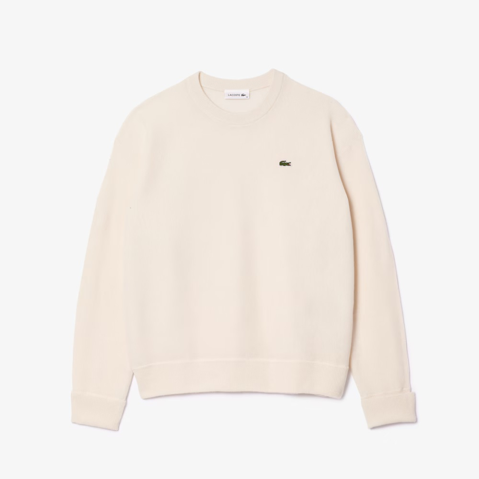 Pull à col rond en laine cardée - LACOSTE