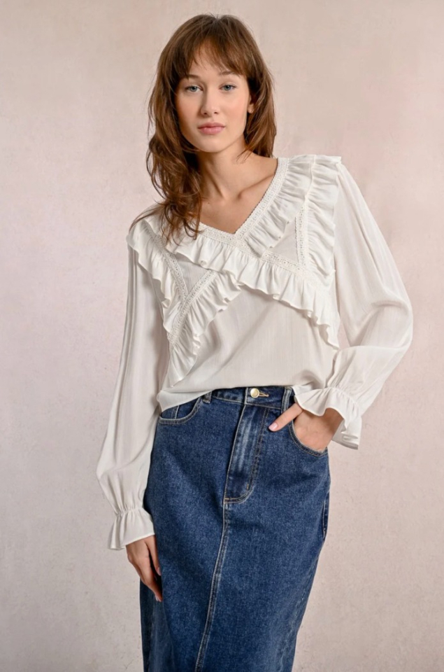 Blouse fantaisie à multi-volants - MOLLY BRACKEN