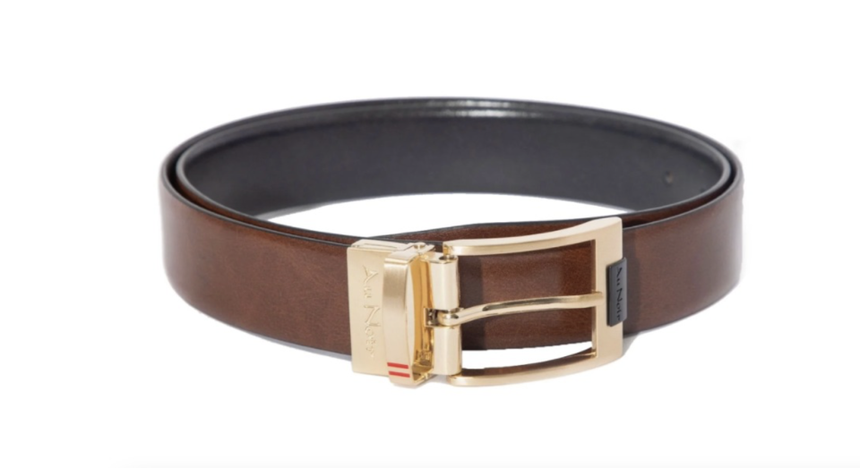 Ceinture réversible Desoto à boucle or - AU NOIR 