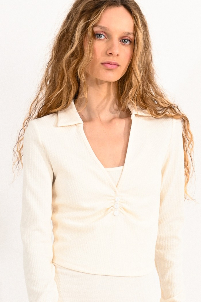 Chandail écourté style polo - MOLLY BRACKEN 