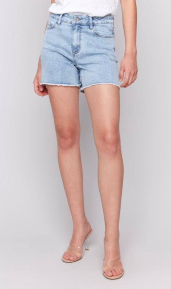 Short en denim stretch orné - CHARLIE B - C8066 - Charlie B
