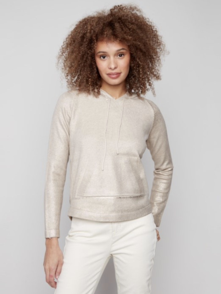 Hoodie à effect metallique - CHARLIE B - C2733CR - Charlie B