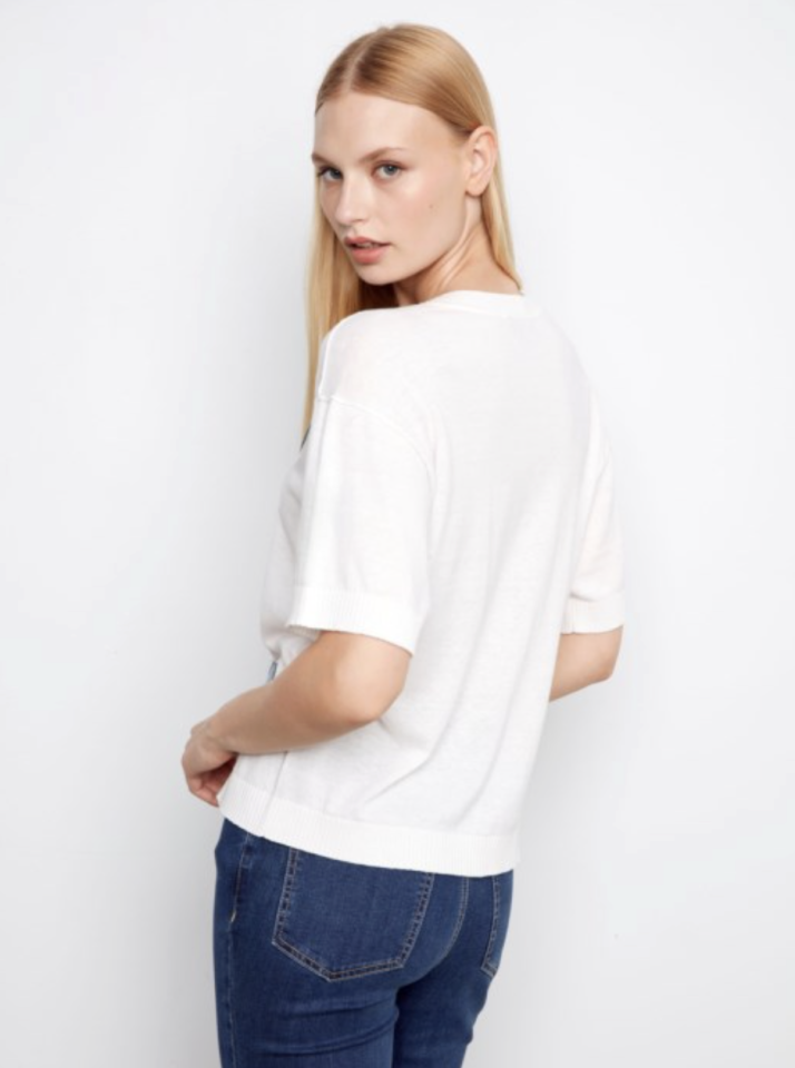 Chandail avec appliqués en denim - CHARLIE B 