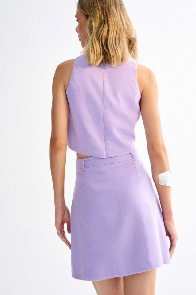 Jupe en lin avec ceinture - LEZALEZ
