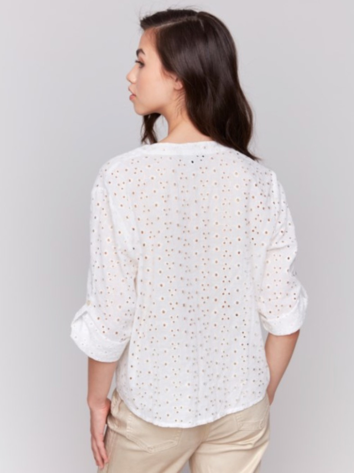 Blouse en coton brodée - CHARLIE B 