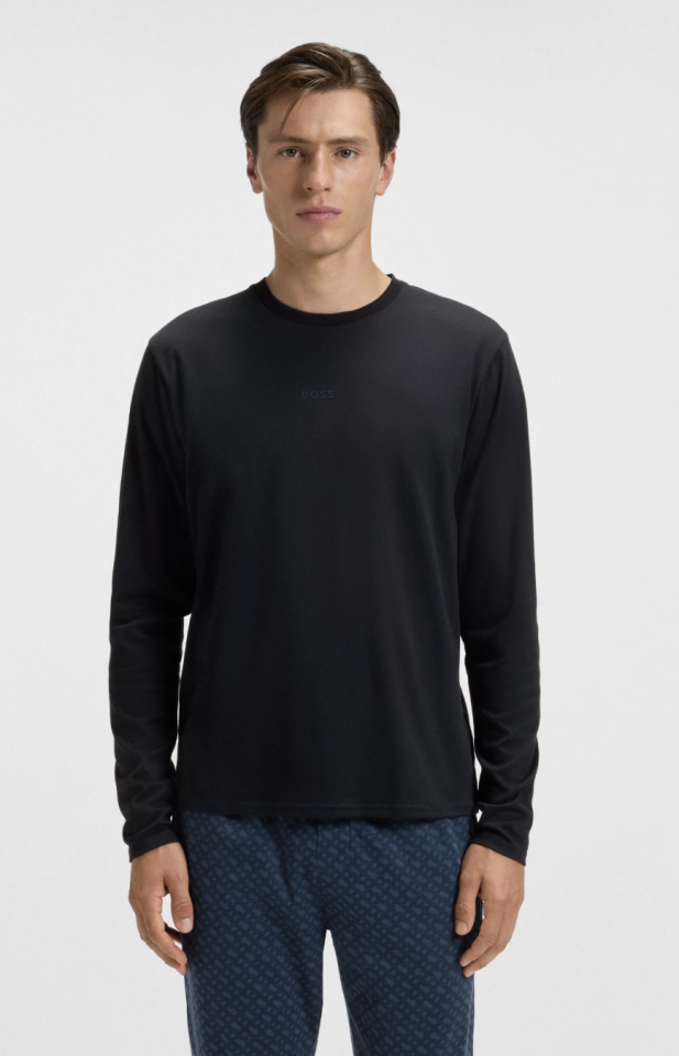 Ensemble pyjama en coton avec monogrammes et logos - HUGO BOSS 