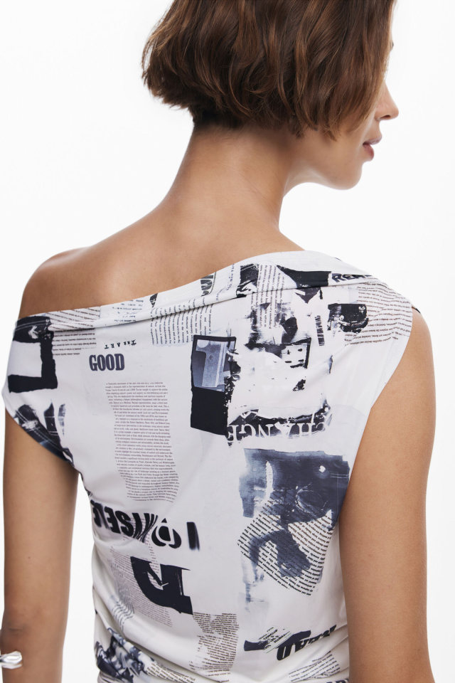 Haut drapée journal - DESIGUAL