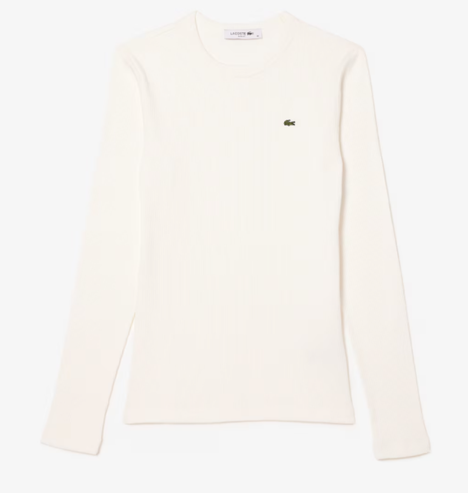 T-shirt slim fit coton côtelé - LACOSTE