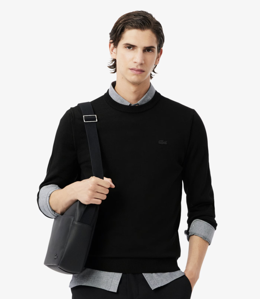 Pull à col rond en laine mérinos unie - LACOSTE - AH1969 - LACOSTE