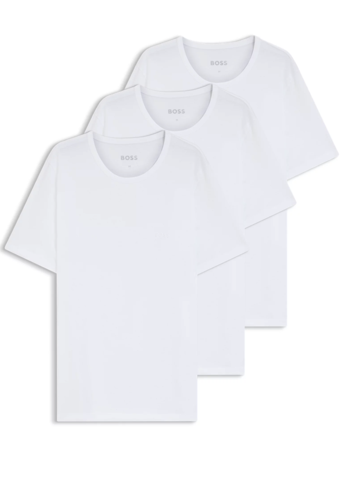 Lot de trois t-shirts à logo brodé - HUGO BOSS - 50475284 - Hugo Boss