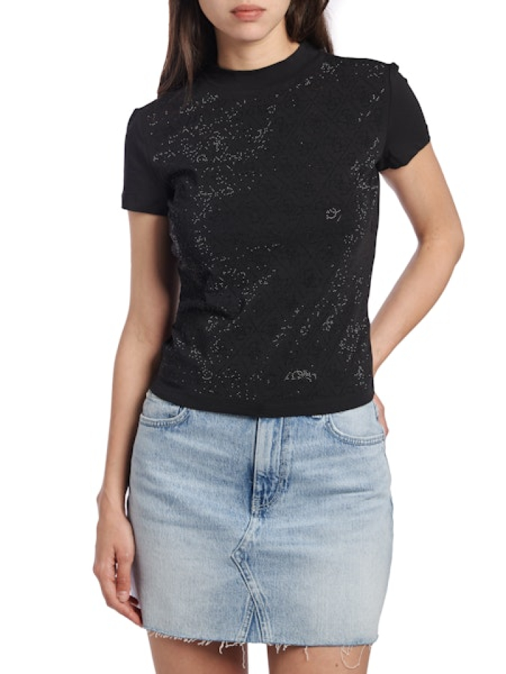 T-shirt col montant 4G – GUESS - W4BI26J1 - Guess