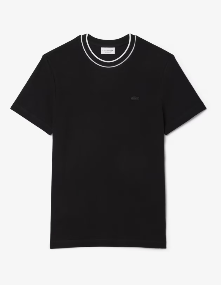 T-shirt à col rayés - LACOSTE 
