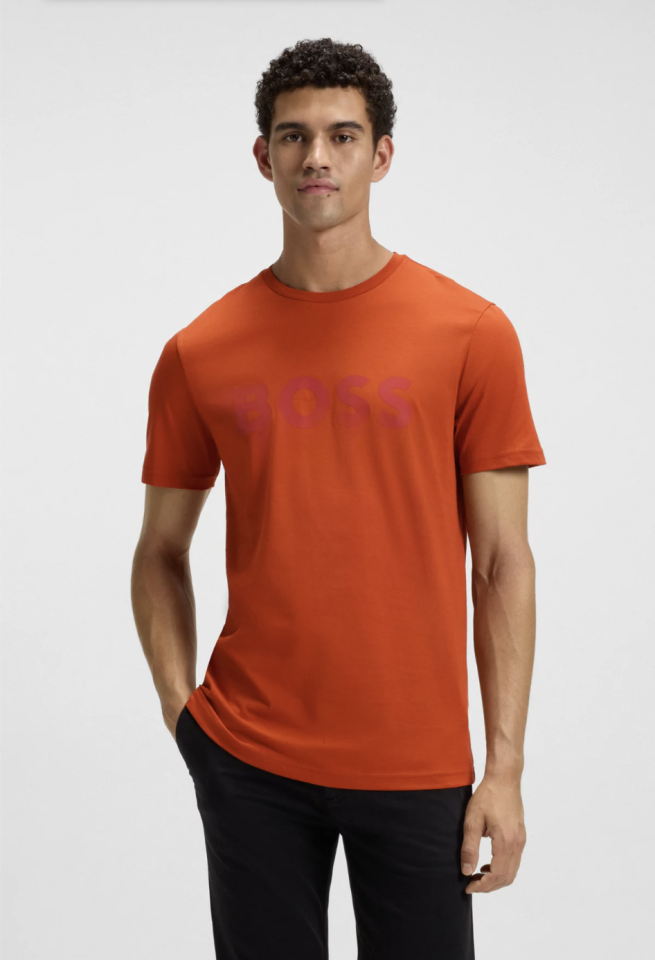 T-shirt en jersey de coton avec logo - HUGO BOSS - 50481923 - Hugo Boss