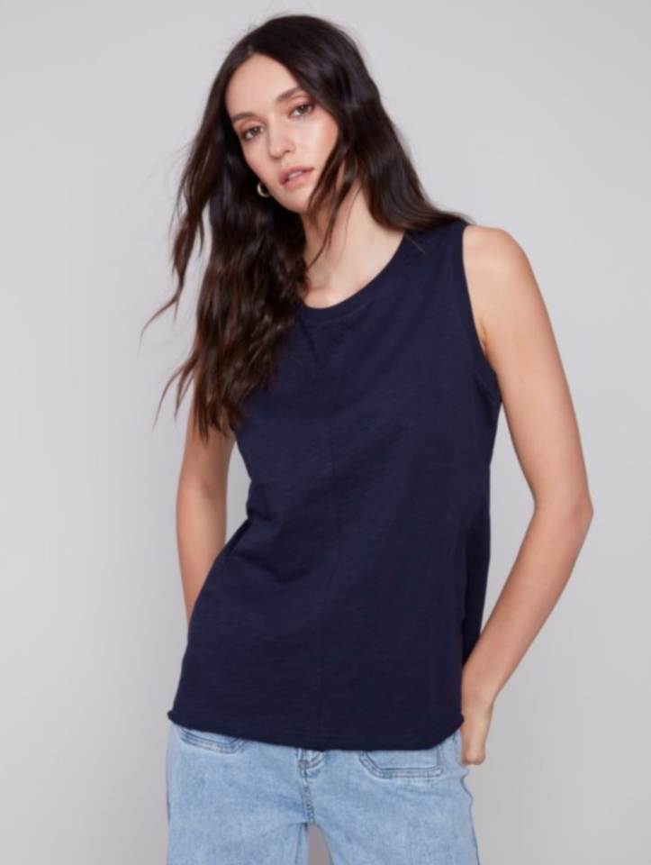 Haut en tricot sans manches en coton - CHARLIE B