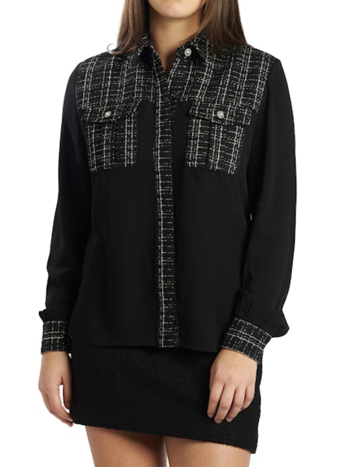 Chemise Sandra en tweed mélangé – GUESS - W5BH55W2382 - Guess