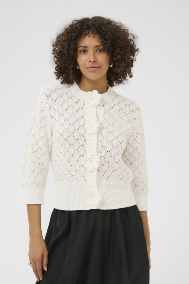 Cardigan Kathrine en tricot – KAFFE - 10511240 - CREAM