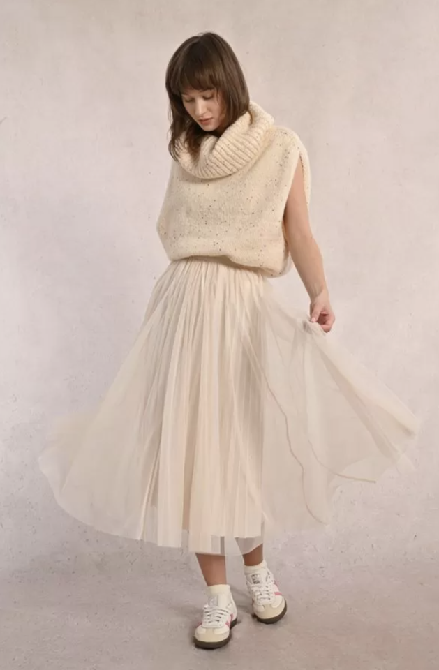 Jupe longue plissée en tulle - MOLLY BRACKEN 