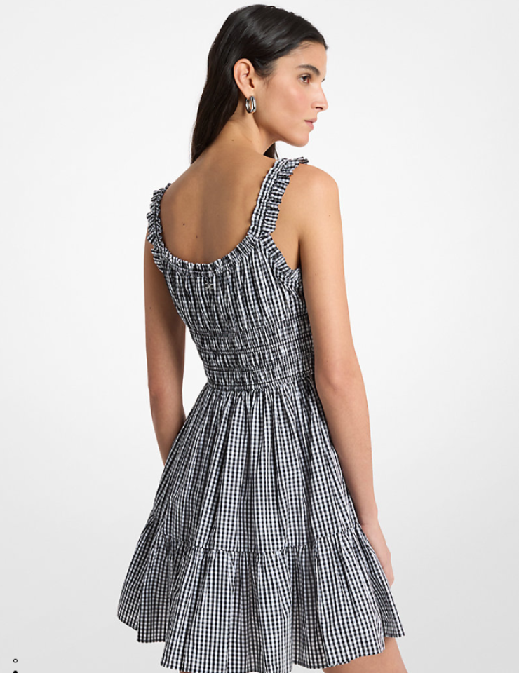 Mini robe smockée en coton vichy – MICHAEL KORS