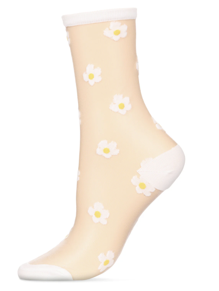Bas transparents avec marguerites - ME MOI - mcf08274 - Me Moi 