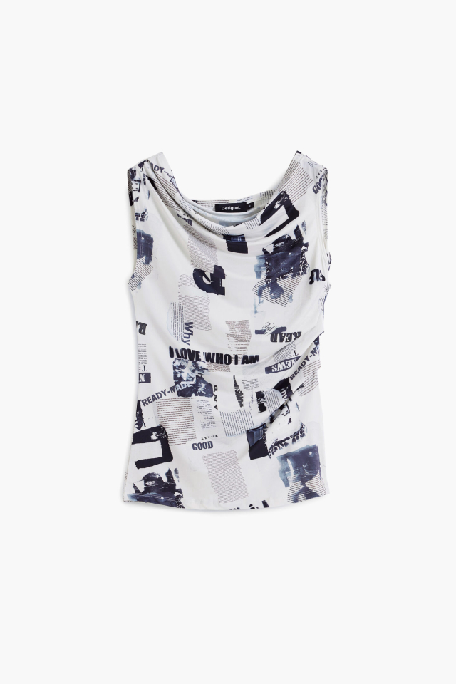 Haut drapée journal - DESIGUAL